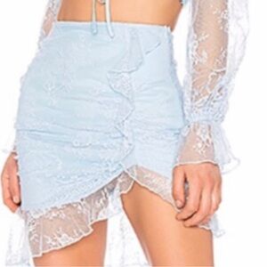 Majorelle Blue Lace Skirt